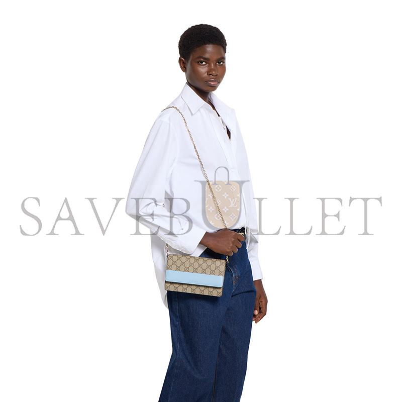 G*u*i gg emblem wallet on chain 838151 (20*13*4cm)